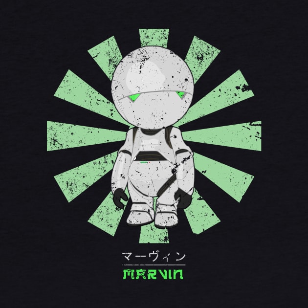 Marvin Paranoid Android Retro Japanese by Nova5